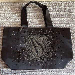 Victoria's Secret Black Rhinestone Tote Bag